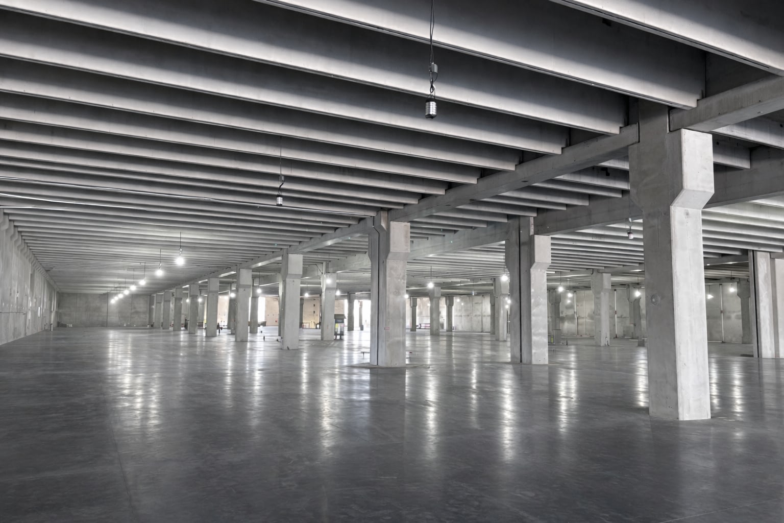 Interior of Prefabricated Precast Data Center, Open Space Offering More White Space