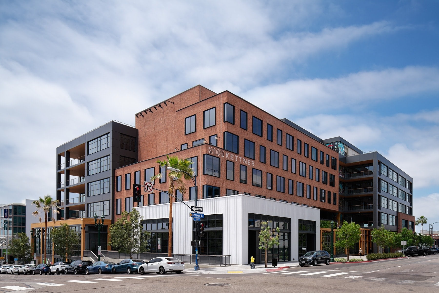 2100 Kettner highlighting brick Infinite Facade
