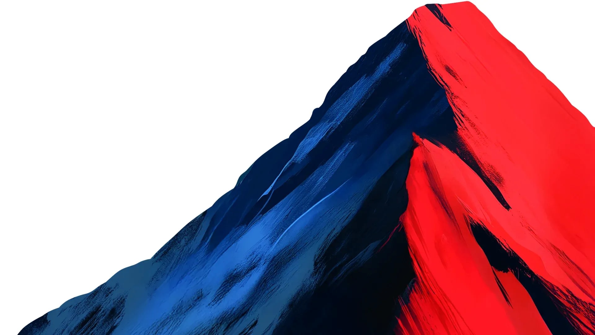 Abstract red and navy blue brushstrokes on white