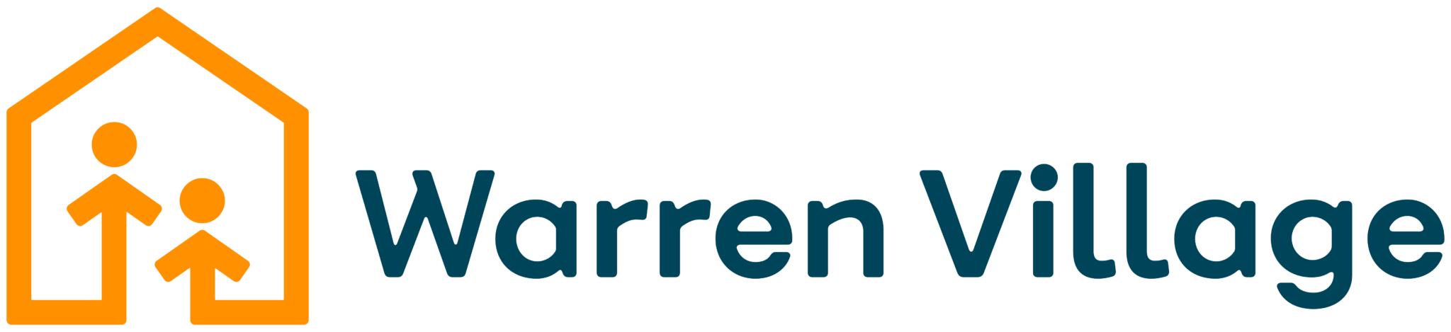 Warren Village logo with two figures inside house
