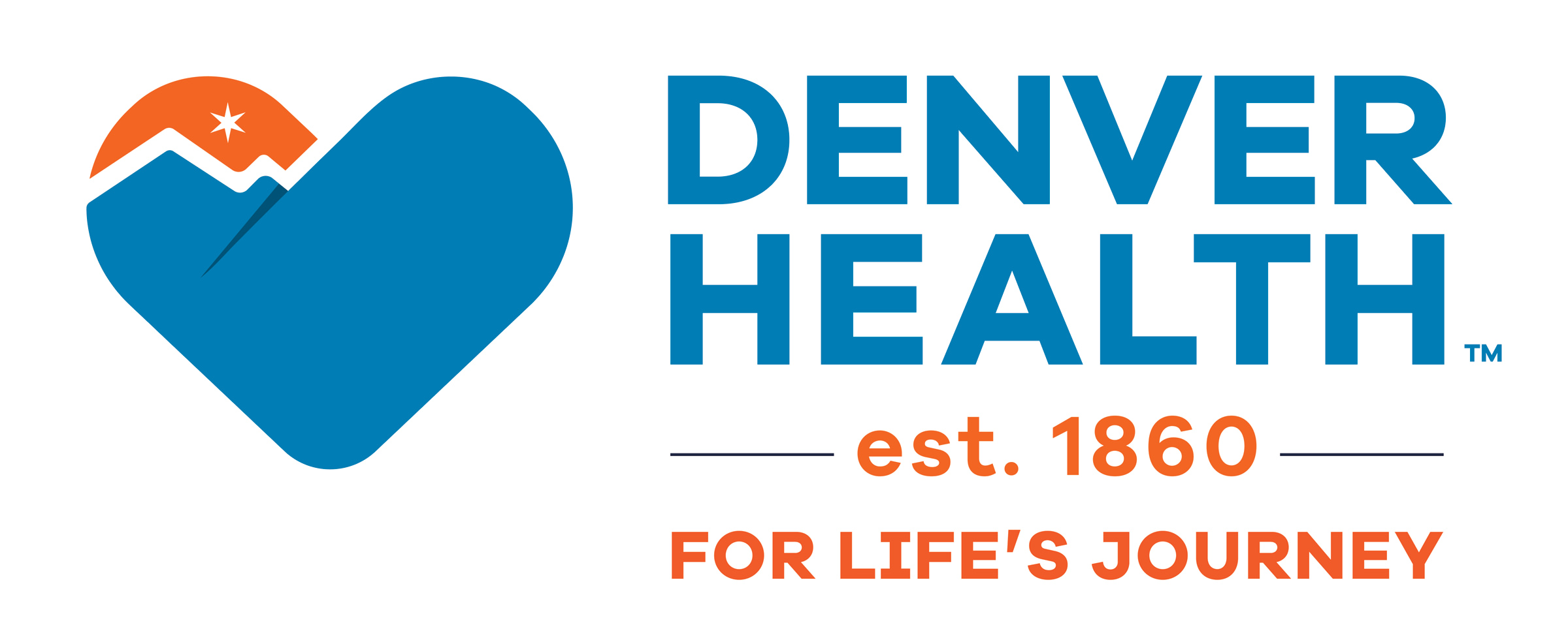 Denver Health logo, heart with mountains