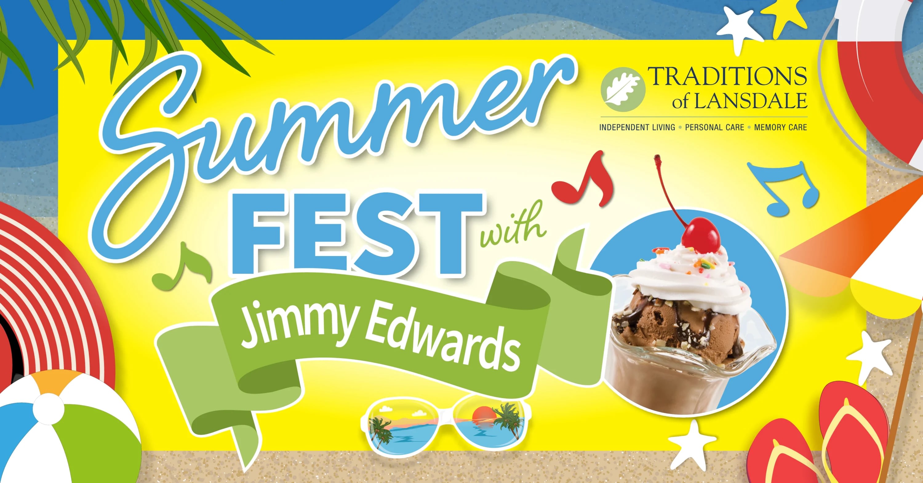 Summer Fest with Jimmy Edwards beach-themed graphic
