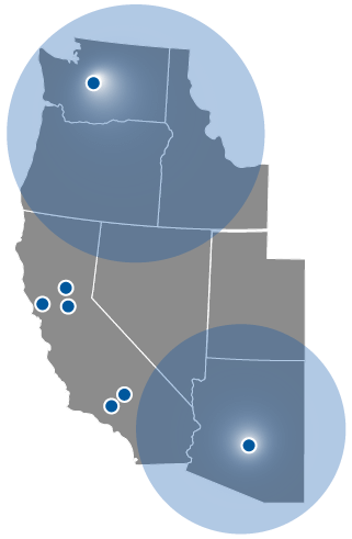 A map showing Clark Pacific's areas of expansion.