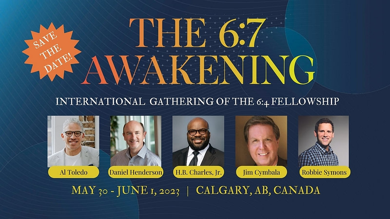 graphic announcing the international conference for The 6:4 Fellowship