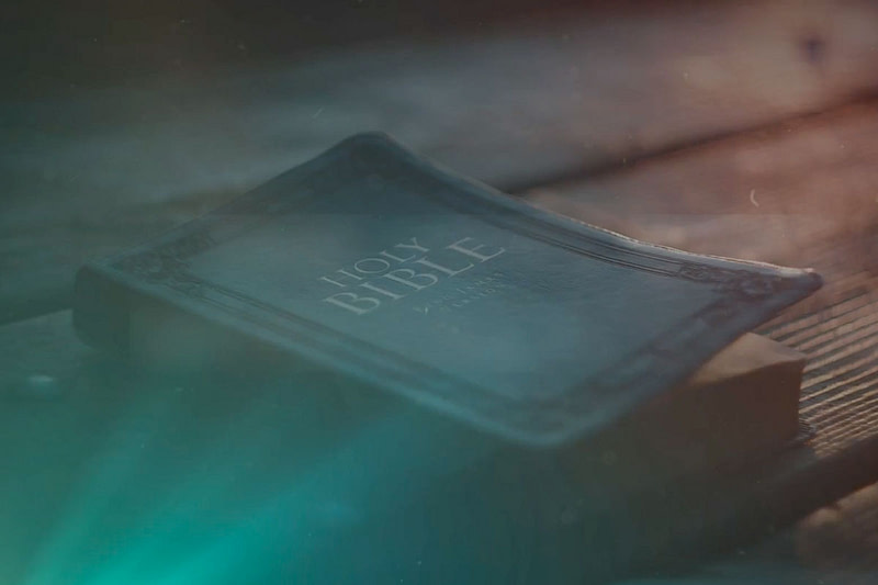 Bible sitting on a table