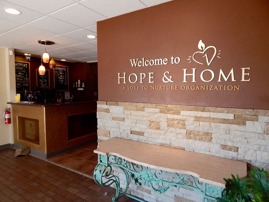 Hope and Home organization lobby entrance
